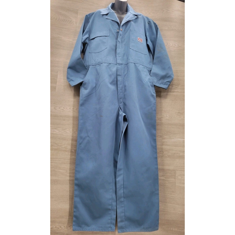Vintage Ben Davis Coveralls Men's 46R Blue Gorilla Workwear Union Made USA